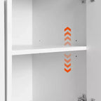 JVNOXK Multi-Functional Folding Kitchen Cart Island with Trash Bin, Storage Cabinet, and Drawers Wheeled Island with Adjustable Shelves White