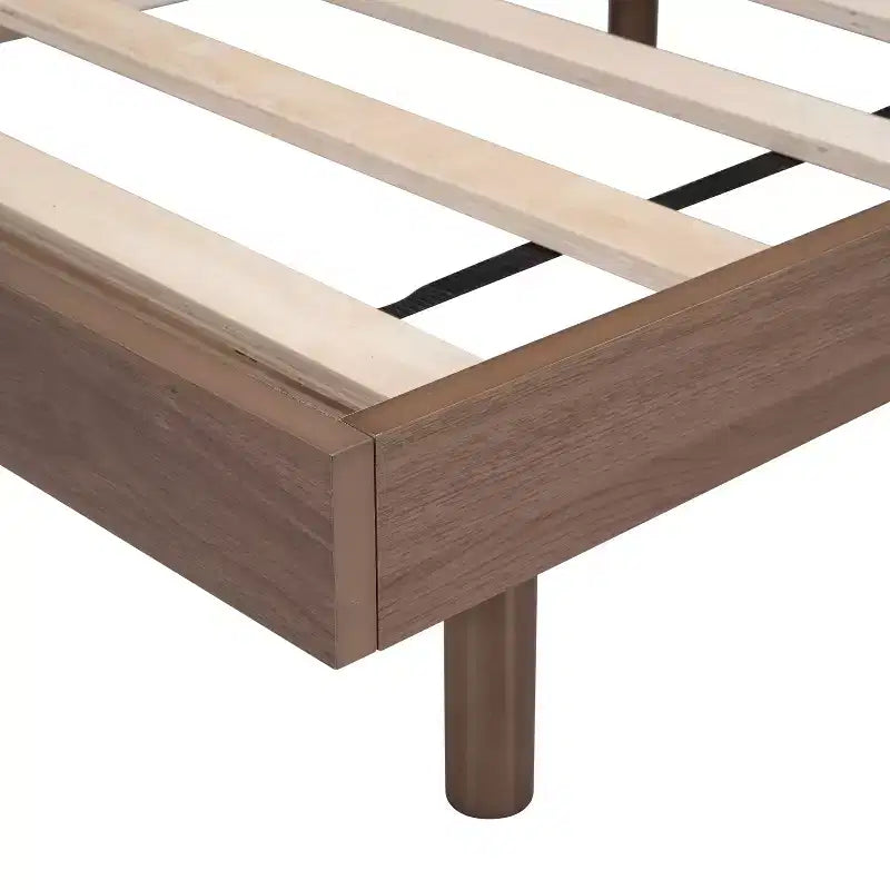 Bellemave Platform Bed with Thicken Slats Connected,Solid Wood Floating Platform Bed Frame without Headboard for Bedroom