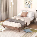 Bellemave Platform Bed with Thicken Slats Connected,Solid Wood Floating Platform Bed Frame without Headboard for Bedroom