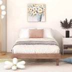 Bellemave Platform Bed with Thicken Slats Connected,Solid Wood Floating Platform Bed Frame without Headboard for Bedroom