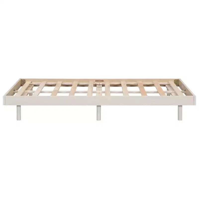 Bellemave Platform Bed with Thicken Slats Connected,Solid Wood Floating Platform Bed Frame without Headboard for Bedroom