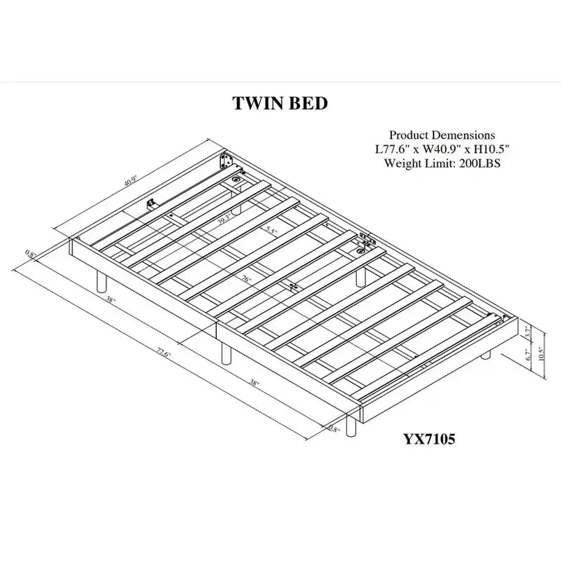 Bellemave Platform Bed with Thicken Slats Connected,Solid Wood Floating Platform Bed Frame without Headboard for Bedroom