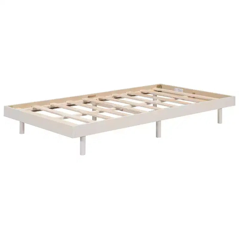 Bellemave Platform Bed with Thicken Slats Connected,Solid Wood Floating Platform Bed Frame without Headboard for Bedroom