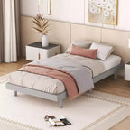 Bellemave Platform Bed with Thicken Slats Connected,Solid Wood Floating Platform Bed Frame without Headboard for Bedroom
