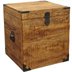 HomeRoots Table d'appoint carrée en bois massif marron naturel 20 po