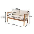 Christopher Knight Home Adalyn Ensemble de 4 pièces de sièges d'extérieur en bois d'acacia avec table et coussins
