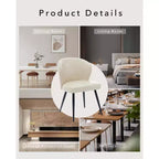 Dining Chairs Set of 6, Leather Ergonomic Upholstered Kitchen Chairs with Steel Legs, High Backrest Modern Chairs for Dining Room Kitchen, Beige
