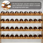 36 Bottles Stackable Modular Wine Rack, 4 Tier Wooden Wine Storage Rack, Bamboo Wine Display Shelves, Wobble-Free Wine Holder Freestanding