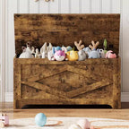 39.4 in Storage Chest, Wooden Storage Bench with Safety Hinges, Easy Assembly, Large Shoe Bench for Entryway, Living Room,Bedroom