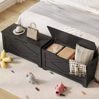 39.4 in Storage Chest, Wooden Storage Bench with Safety Hinges, Easy Assembly, Large Shoe Bench for Entryway, Living Room,Bedroom