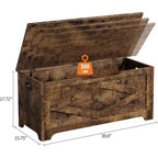 39.4 in Storage Chest, Wooden Storage Bench with Safety Hinges, Easy Assembly, Large Shoe Bench for Entryway, Living Room,Bedroom