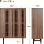 6 Tier Wooden Shoe Cabinet with Louvered Doors Freestanding Narrow Shoe Organizer Entryway Storage Rack Holds 24 Pairs Modern Home Hallway Furniture