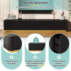 JVNOXK TV Stand for TVs up to 85 inches, Faux Marble Top Media Console with 4 Drawers, Gold Base Modern Living Room Entertainment Center, Black