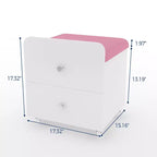Acekool Vanity Stool Chair with Storage Drawer, 17.32x15.16x17.32 PU Ottoman with Lockable Wheels, Modern Makeup Seat for Bedroom