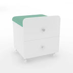 Acekool Vanity Stool Chair with Storage Drawer, 17.32x15.16x17.32 PU Ottoman with Lockable Wheels, Modern Makeup Seat for Bedroom