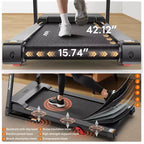 Treadmill 350LBS Capacity for Home, 3.1HP Folding Treadmill , Treadmill with 8% Incline, 7.5MPH, 71 Preset Programs, Shock Absorption