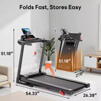 Treadmill 350LBS Capacity for Home, 3.1HP Folding Treadmill , Treadmill with 8% Incline, 7.5MPH, 71 Preset Programs, Shock Absorption