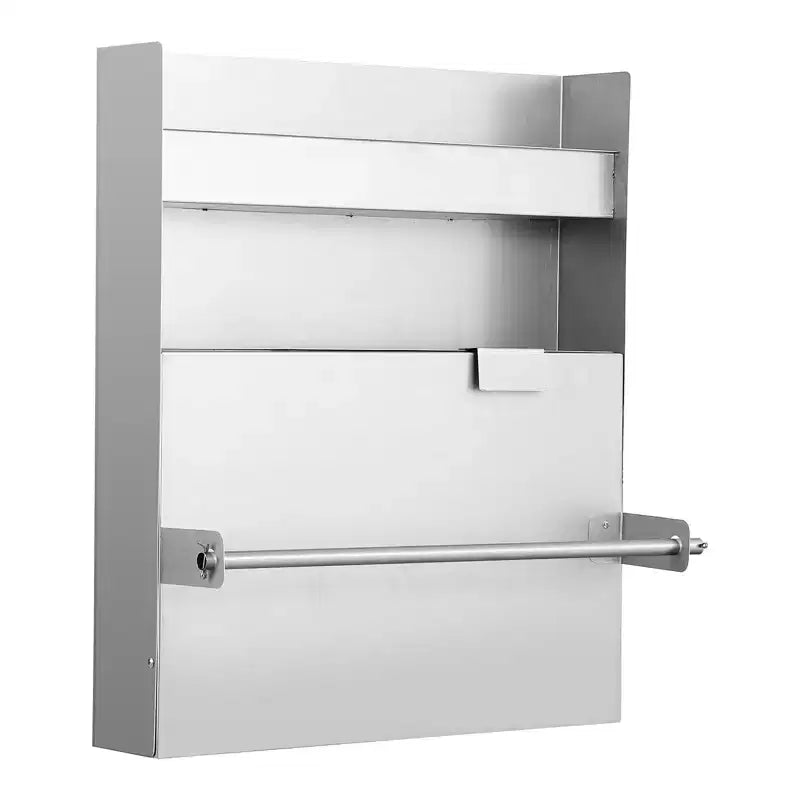 5052 Aluminum Storage Cabinet, 3-Tier Wall-Mounted Tool Cabinet with Flip-Out Work Table & Paper Towel Rack Organizer, Space-Saving Design,Ideal