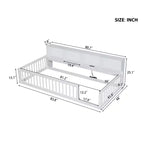 Okak Modern Twin Size Montessori Floor Beds with Storage Cabinets & USB Ports,Wooden Platform Bed for Kids Room,Bedroom