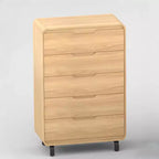 5 Drawers Dresser for Bedroom, 48 Tall Modern Wooden Clothes Dresser with Large Wood Storage, Chest of Drawers for Living Room, Hallway, Natural
