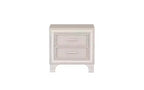 TUYOHW Table de Chevet 2 Tiroirs en Velours, Petite Table d'Appoint Rustique-Chic avec Bande Pailletée Argentée et Pieds en Métal, pour Chambre à Coucher