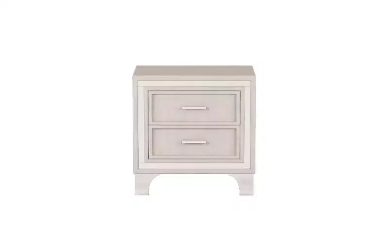 TUYOHW Table de Chevet 2 Tiroirs en Velours, Petite Table d'Appoint Rustique-Chic avec Bande Pailletée Argentée et Pieds en Métal, pour Chambre à Coucher