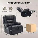 Rocker Recliner Chairs for Adults w/Vibration Massage and Heating,360 Swivel Rocker Glider Recliner,Extra Wide Manual Lazy Chair