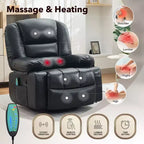 Rocker Recliner Chairs for Adults w/Vibration Massage and Heating,360 Swivel Rocker Glider Recliner,Extra Wide Manual Lazy Chair