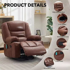 Rocker Recliner Chairs for Adults w/Vibration Massage and Heating,360 Swivel Rocker Glider Recliner,Extra Wide Manual Lazy Chair