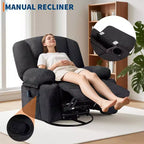 Rocker Recliner Chairs for Adults w/Vibration Massage and Heating,360 Swivel Rocker Glider Recliner,Extra Wide Manual Lazy Chair