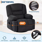 Rocker Recliner Chairs for Adults w/Vibration Massage and Heating,360 Swivel Rocker Glider Recliner,Extra Wide Manual Lazy Chair
