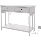 Meuble de support pour aquarium de 150 à 190 litres avec prises, 2 supports d'aquarium et de terrarium avec tiroirs de rangement, pieds réglables en hauteur, capacité de 300 kg, blanc