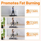 Okak Armless Walking Pad Treadmill with 200LBS Capacity, 3-IN-1 Portable Treadmill, Compact Treadmill for All Age Runner