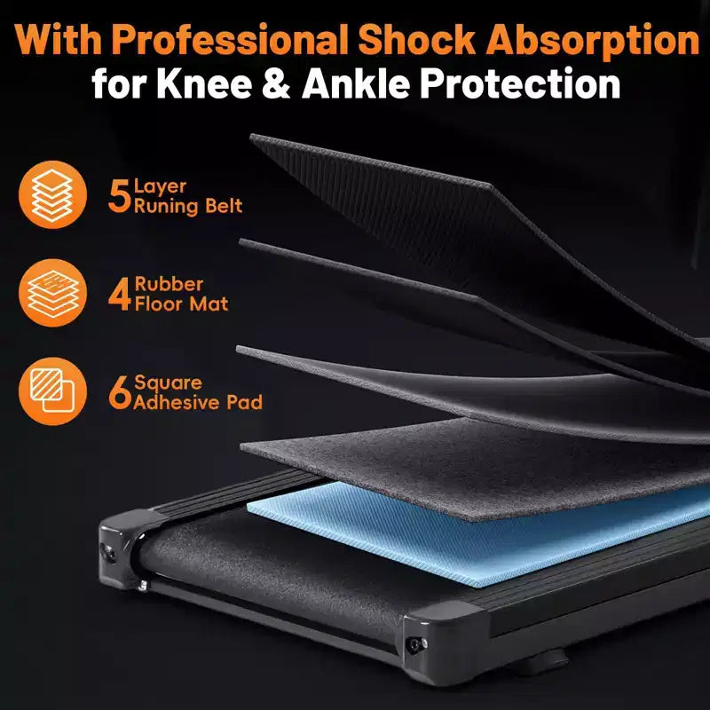 Okak Armless Walking Pad Treadmill with 200LBS Capacity, 3-IN-1 Portable Treadmill, Compact Treadmill for All Age Runner