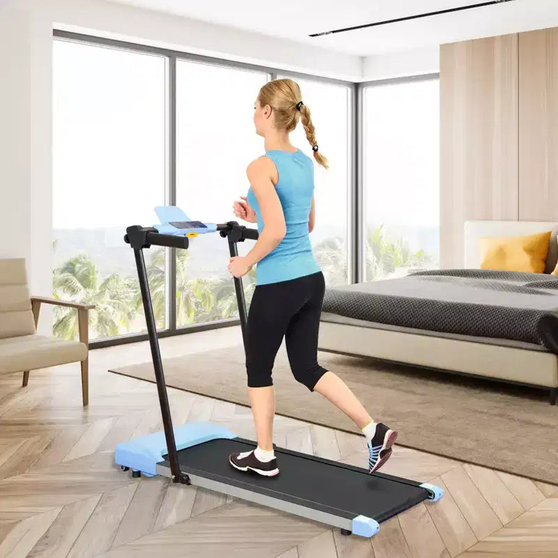 Okak Lightweight Folding Treadmill with Arms, Portable Treadmill with LED Screen, Walking Pad Treadmill for Home and Office Use