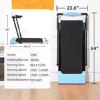 Okak Lightweight Folding Treadmill with Arms, Portable Treadmill with LED Screen, Walking Pad Treadmill for Home and Office Use