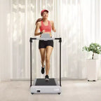 Okak Lightweight Folding Treadmill with Arms, Portable Treadmill with LED Screen, Walking Pad Treadmill for Home and Office Use