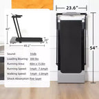 Okak Lightweight Folding Treadmill with Arms, Portable Treadmill with LED Screen, Walking Pad Treadmill for Home and Office Use