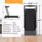 Okak Lightweight Folding Treadmill with Arms, Portable Treadmill with LED Screen, Walking Pad Treadmill for Home and Office Use