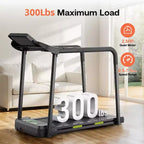 Okak Walking Pad Treadmill for Senior, Foldable Treadmill with Long Handrail for Balance, Treadmill with Large LED Display, Black
