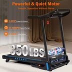 Okak 3.0 HP Treadmill with Incline with Hydraulic System, Auto-Folding Treadmill with Type C & USB Charge, Walking Pad with Bluetooth Speaker, Black