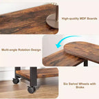 COZONY 360 Rotating Side Table with Charging Station, Mobile End Table with Wheels and Storage