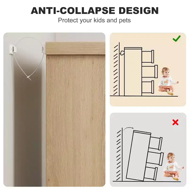 7-Drawer Dresser with Embedded Handles, Modern Wood Chest of Drawers for Bedroom, Nursery, Living Room, Easy Assembly, Anti-Tip Safety