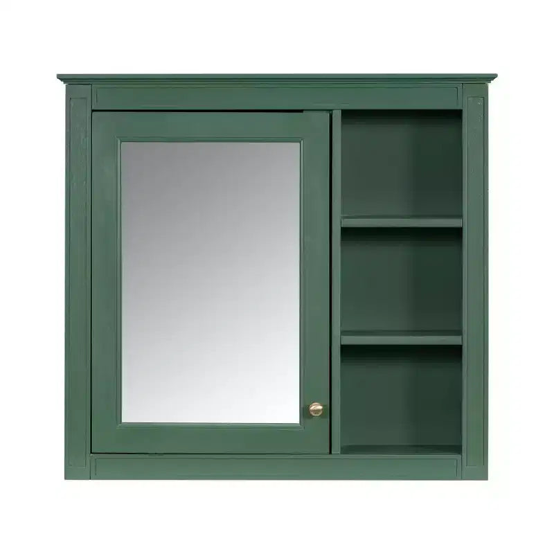 CASAINC 30 x 28 Bathroom Medicine Cabinet with Mirror and 3 Open Shelves, Wall-Mounted (No Vanity)