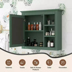 CASAINC 30 x 28 Bathroom Medicine Cabinet with Mirror and 3 Open Shelves, Wall-Mounted (No Vanity)