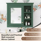 CASAINC 30 x 28 Bathroom Medicine Cabinet with Mirror and 3 Open Shelves, Wall-Mounted (No Vanity)