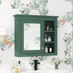 CASAINC 30 x 28 Bathroom Medicine Cabinet with Mirror and 3 Open Shelves, Wall-Mounted (No Vanity)