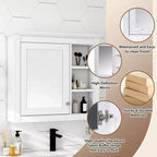 CASAINC 30 x 28 Bathroom Medicine Cabinet with Mirror and 3 Open Shelves, Wall-Mounted (No Vanity)