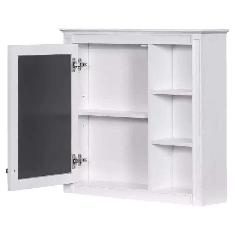 CASAINC 30 x 28 Bathroom Medicine Cabinet with Mirror and 3 Open Shelves, Wall-Mounted (No Vanity)