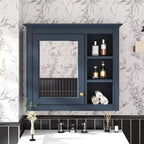CASAINC 30 x 28 Bathroom Medicine Cabinet with Mirror and 3 Open Shelves, Wall-Mounted (No Vanity)